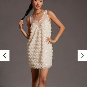 Anthropologie Textured Sequin Mini Dress